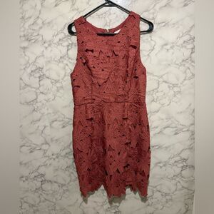 NEW Astr Floral Lace Mini Dress - Coral L
